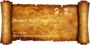 Hodos Kálmán névjegykártya